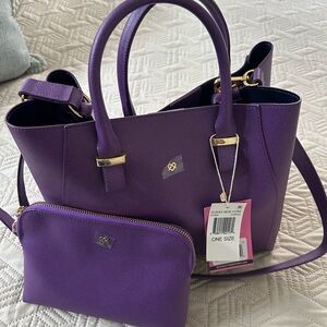 GUNAS Purple Women's Handbag and Pouch Set